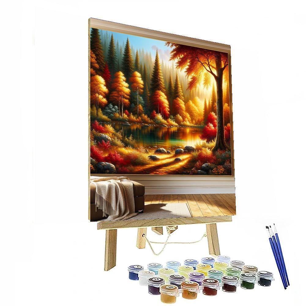 Sunlit Autumn Forest Numbered Painting Kits