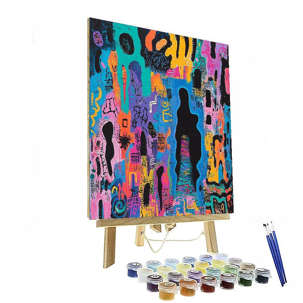 Jean-Michel Basquiat Inspired Voices Of The Void  Numbered Painting Kits