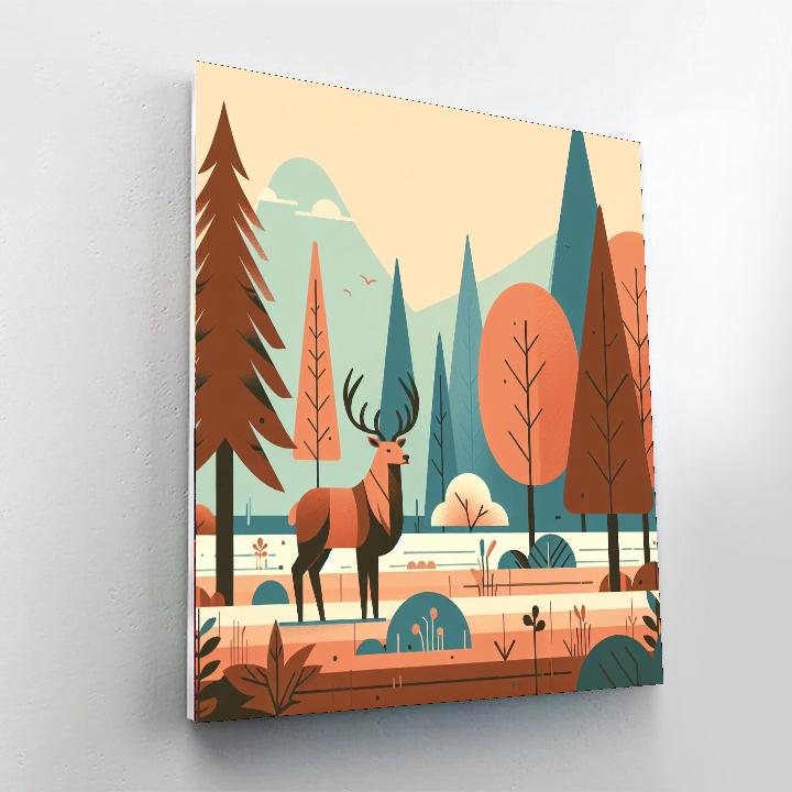 Energetic Elk Encounter Painting Number Kit