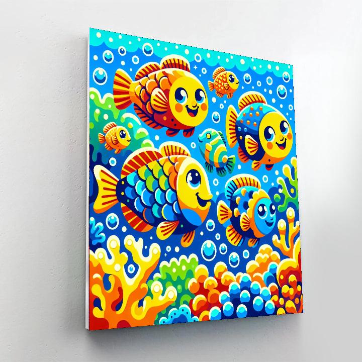 Colorful Fish Friends Number Painting