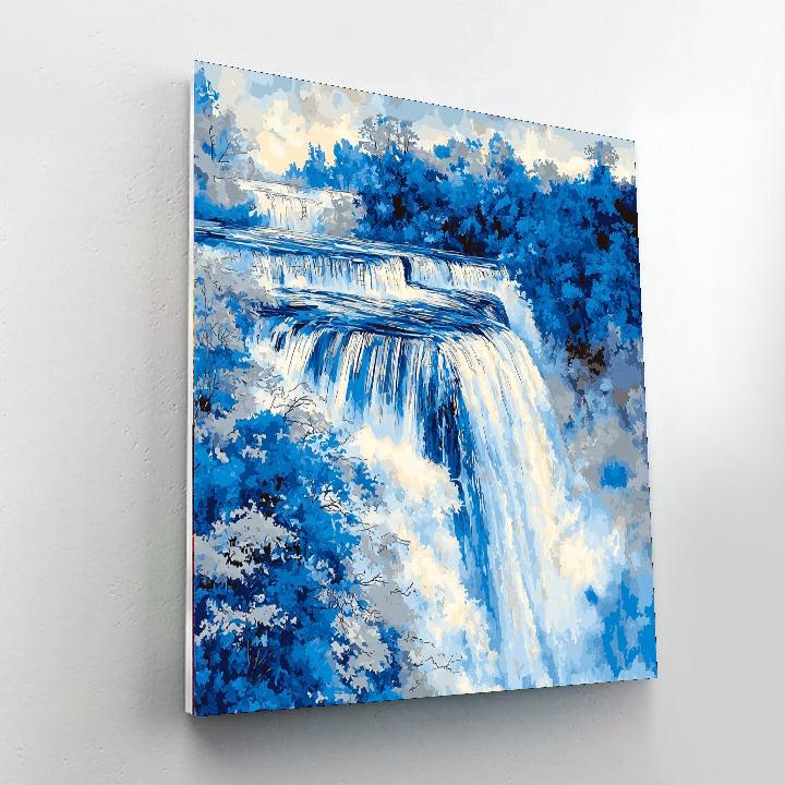 Leonardo Da Vinci Inspired Abstract Waterfalls  Paint By Numbers Art