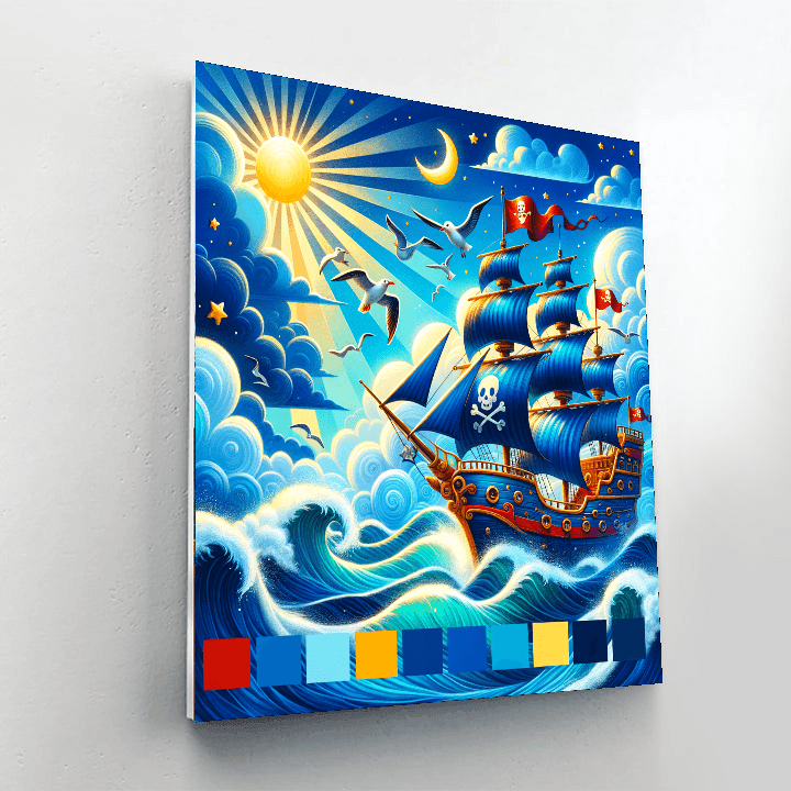 Adventure In A Pirate Ship Painting Number Kit