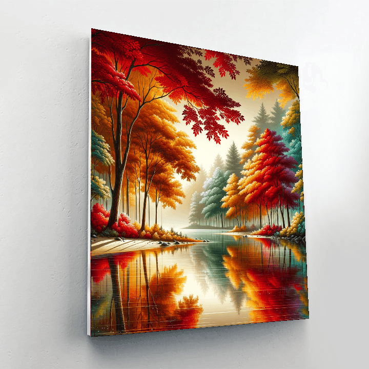 Tranquil Autumn Lake Paint By Color