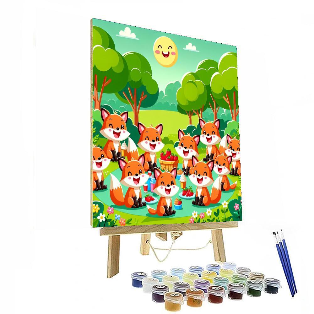 Festive Fox Gathering Paint By Numbers