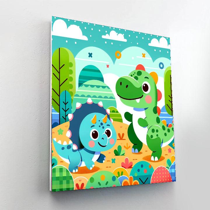 Joyful Dinosaurs In Adventure Land DIY Paint By Numbers