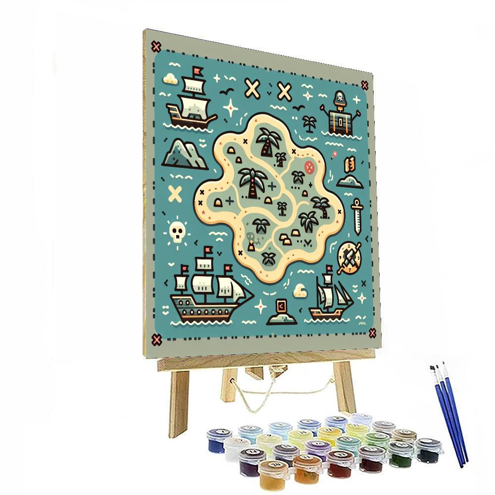 Mischievous Pirate's Map Painting By Numbers Kit