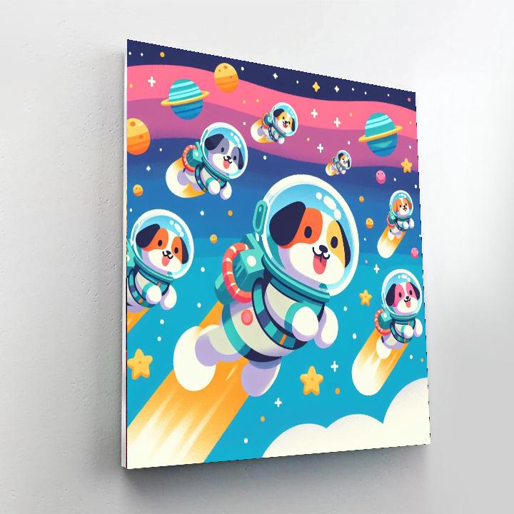 Space Adventure Dogs Paint By Numbers