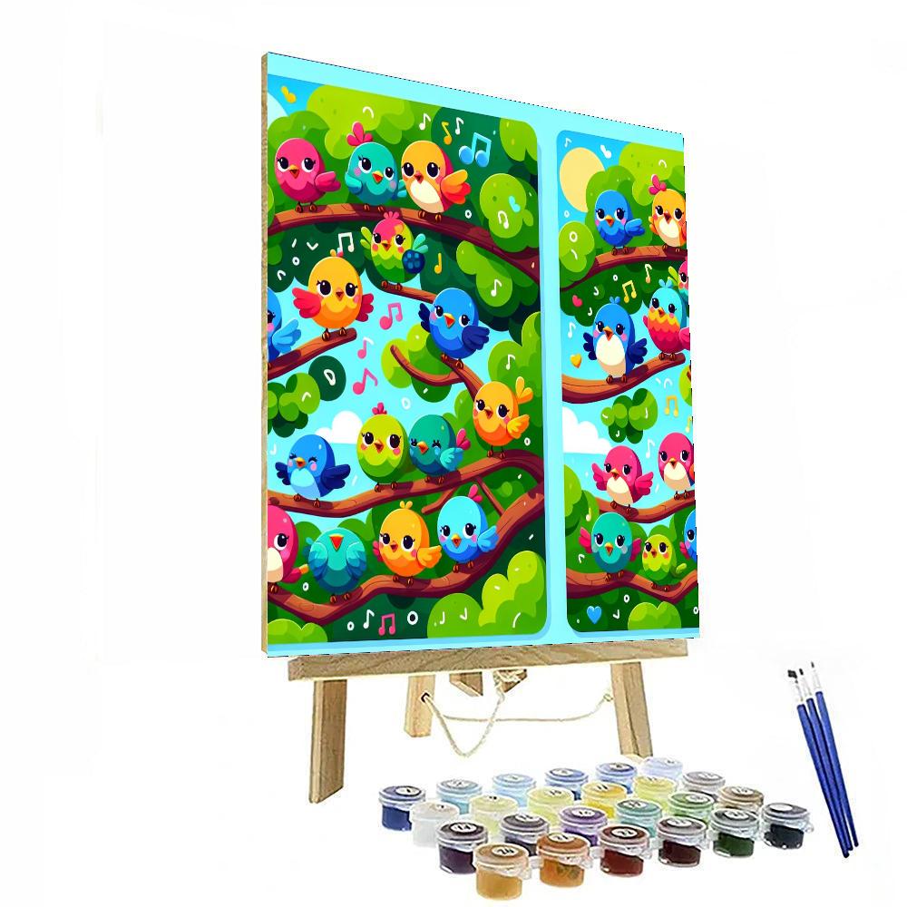 Chirpy Bird's Melody Paint By Numbers Art