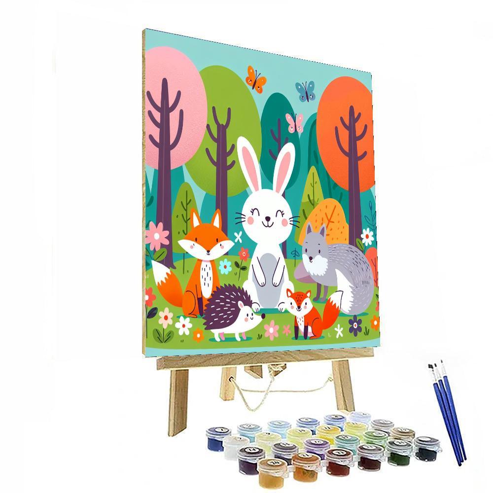 Cheerful Woodland Creatures DIY Paint By Numbers