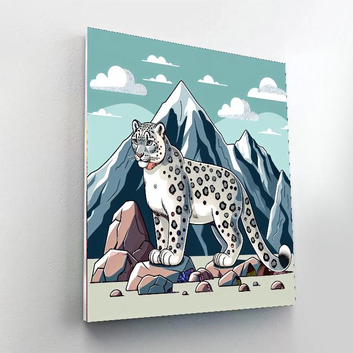 Sleek Snow Leopard Paint By Numbers Art