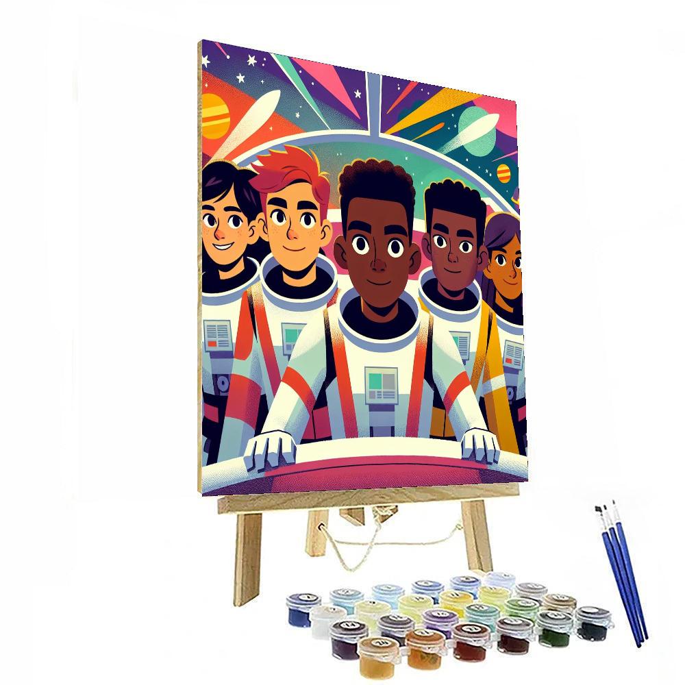 Space Galaxy Heroes Painting By Numbers Kit