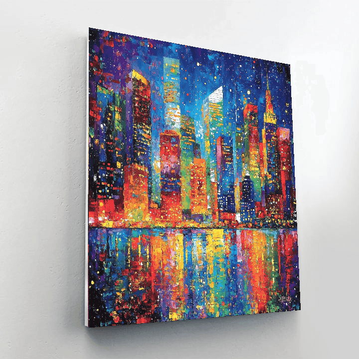 Jackson Pollock Inspired Abstract Nightscape  Paint By Color