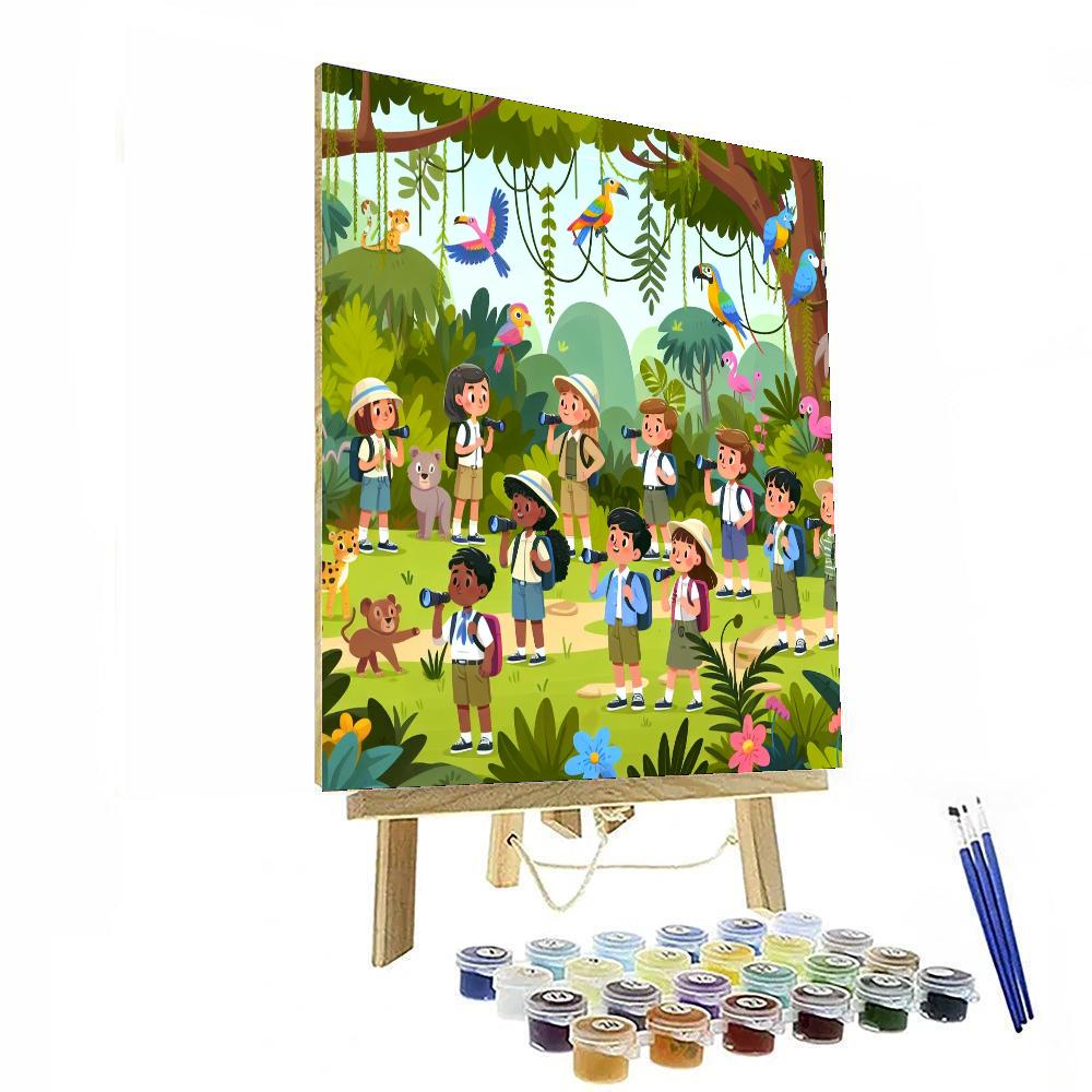 Rainbow Jungle Trek Painting Number Kit