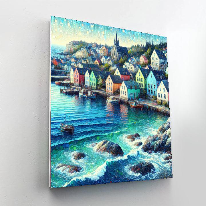 Coastal Village Charm Painting By Numbers Kit