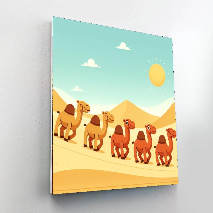 Cuddly Camel Caravan Painting Number Kit