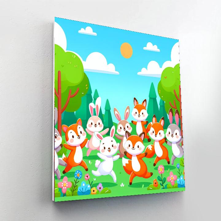 Happy Woodland Adventures Paint By Numbers Art