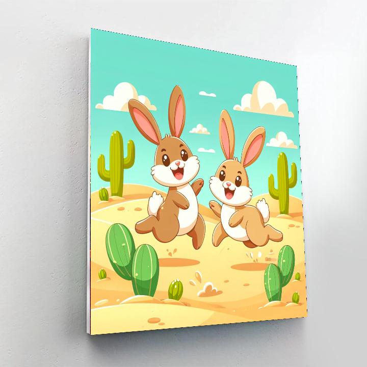 Jubilant Jackrabbits Paint By Numbers Art