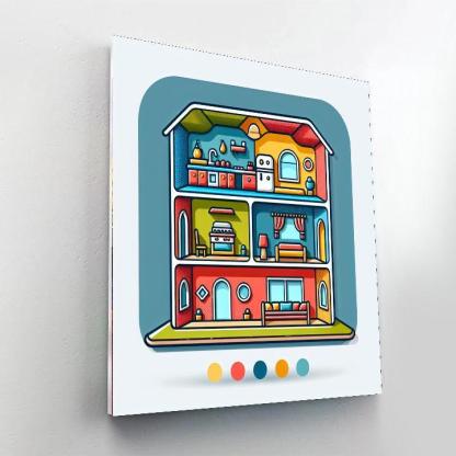 Dreamy Dollhouse DIY Paint By Numbers
