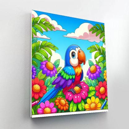 Rainbow Parrot Fiesta Numbered Painting Kits