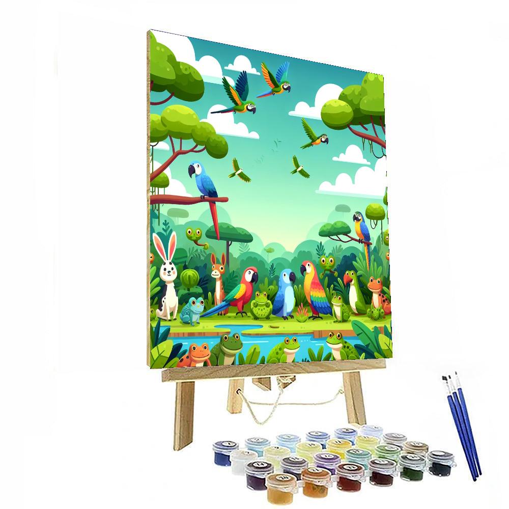 Radiant Rainforest Retreat Paint By Numbers Art