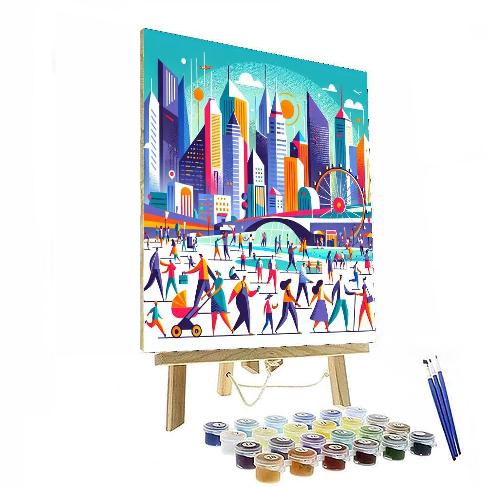Cityscape Of Fun Number Painting