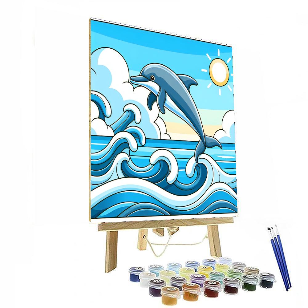 Majestic Dolphin Leap Painting Number Kit