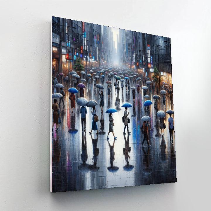 Urban Rainy Day Painting Number Kit