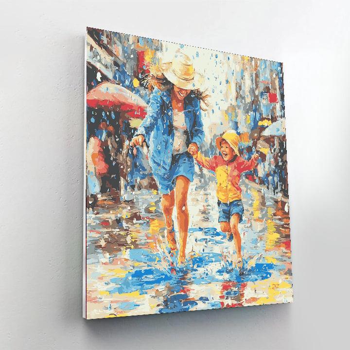 Dancing In The Rain With Mom Number Painting