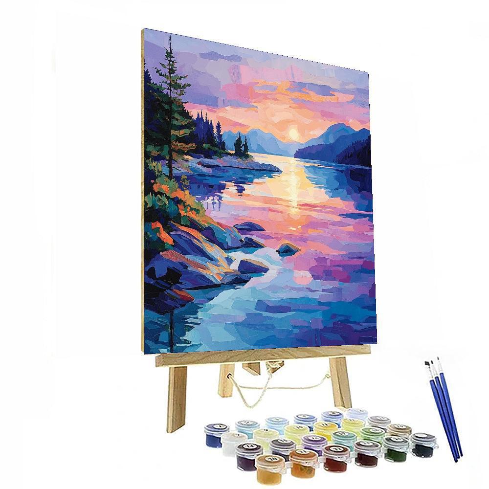 Paul Cézanne Inspired Dawn At The Crystal Lagoon  Painting By Numbers Kit