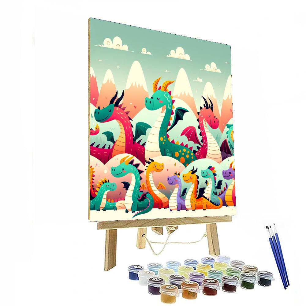 Whimsical Dragon Party Painting By Numbers Kit