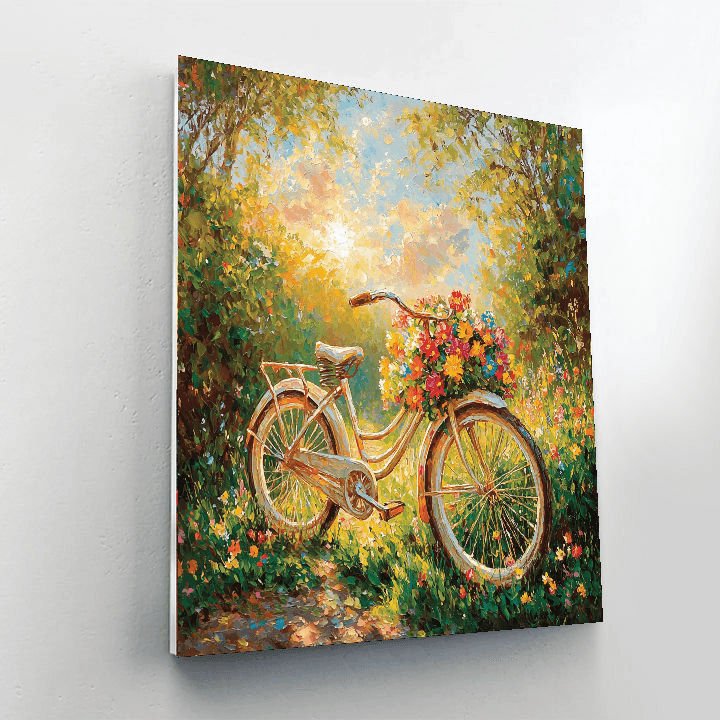 Claude Monet Inspired Vintage Bicycle Charm  Paint By Numbers