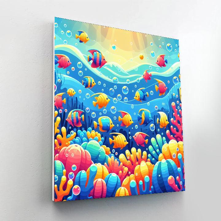 Colorful Tropical Fish Paint By Numbers Art