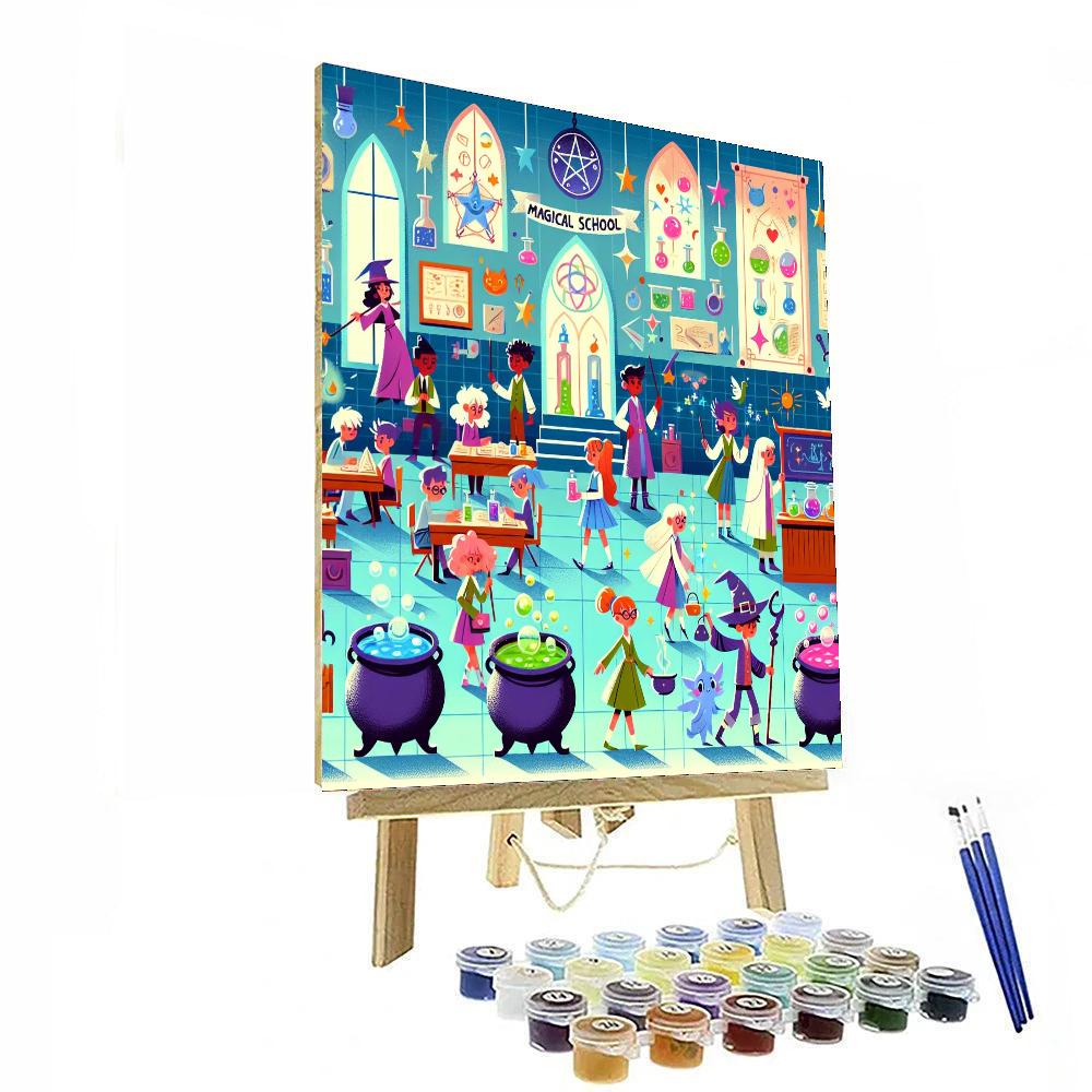 Magical Wizards' School Painting Number Kit
