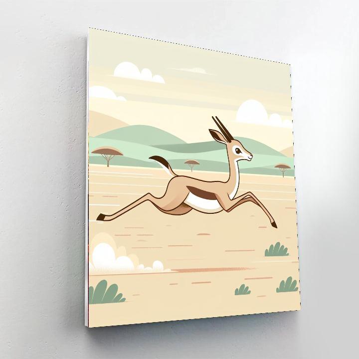 Graceful Gazelle Gallop Number Painting