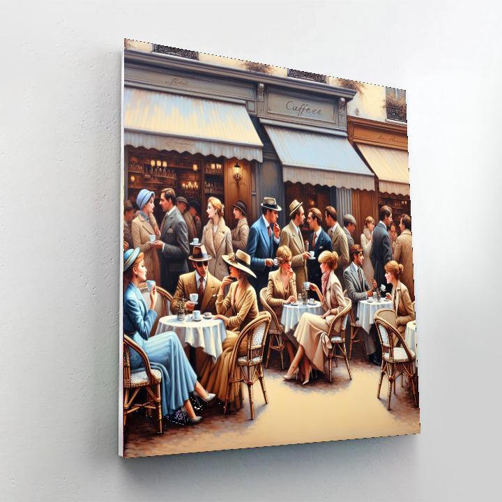 Chic Parisian Café Scene Paint By Numbers Art