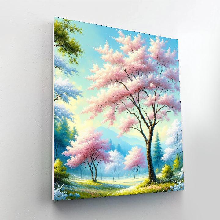 Serenity Of The Cherry Blossoms Painting Number Kit