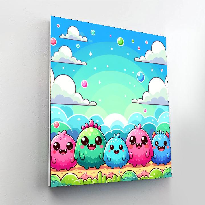 Friendly Monster World Painting By Numbers Kit