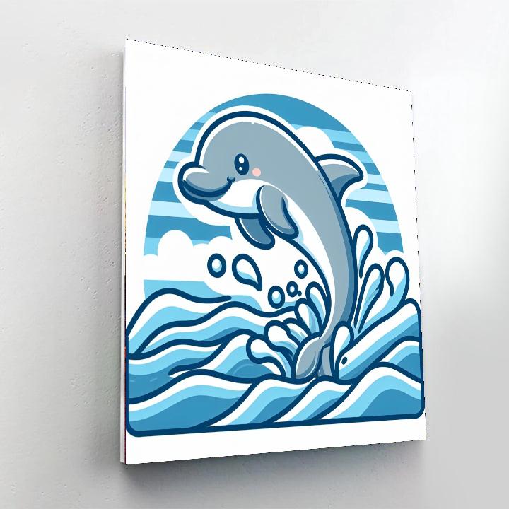 Splashing Dolphin Paint By Numbers Art
