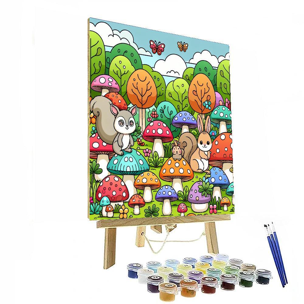 Merry Mushroom Kingdom Paint By Numbers Art