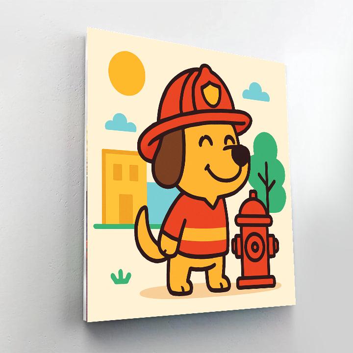 Firefighter Dog DIY Paint By Numbers