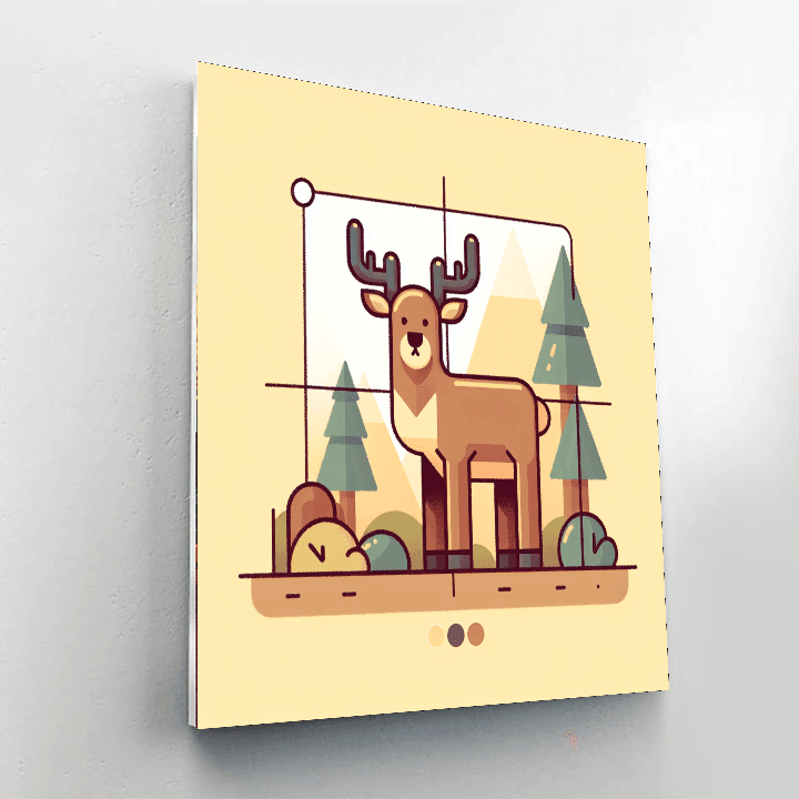 Energetic Elk Number Painting