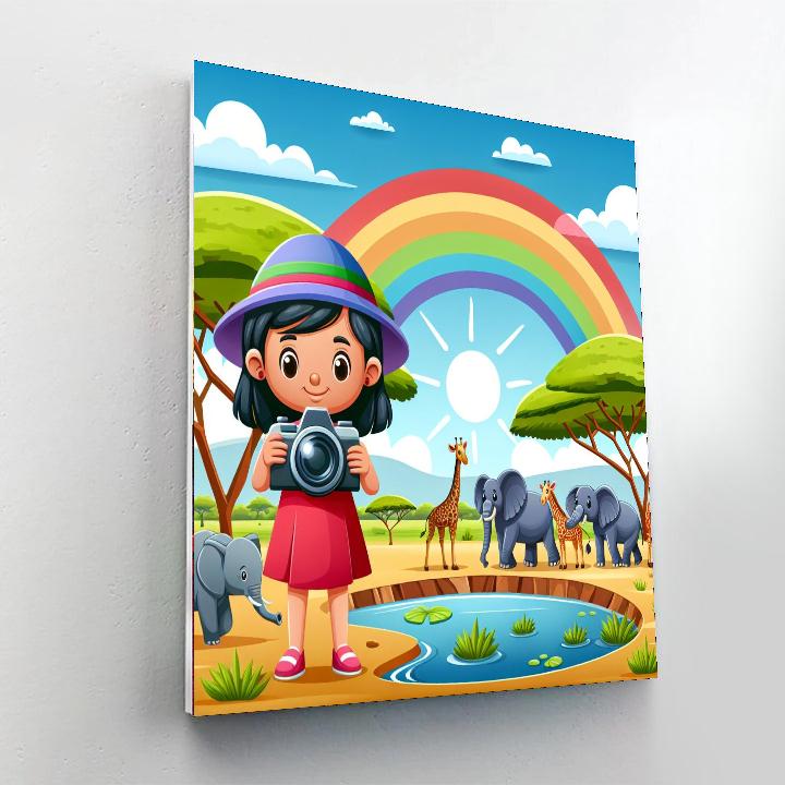 Wildlife Photographer Safari Painting Number Kit