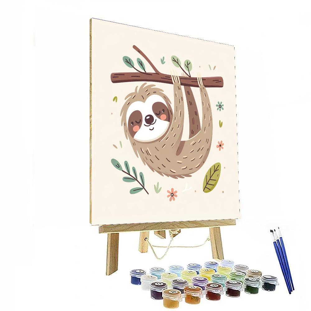 Charming Sloth DIY Paint By Numbers