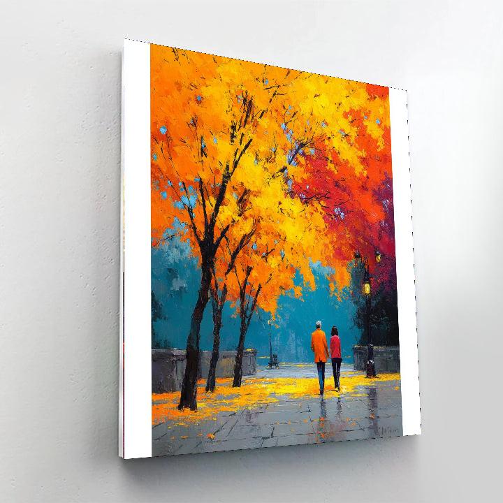 A Stroll Through Autumn Leaves Numbered Painting Kits