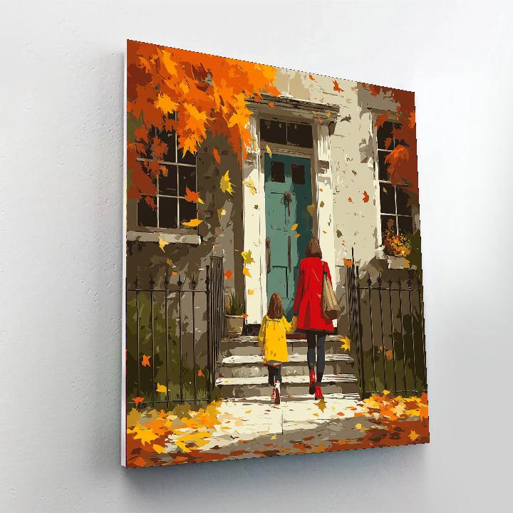 Mom And Me In Autumn Paint By Numbers Kits