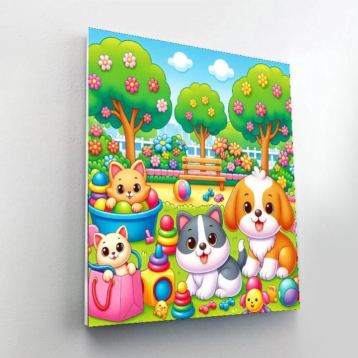 Adorable Pet Playground Paint By Number