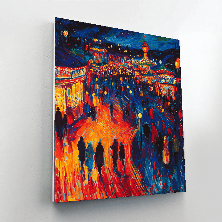 Ernst Ludwig Kirchner Inspired Expressionist Night Carnival  Paint By Number