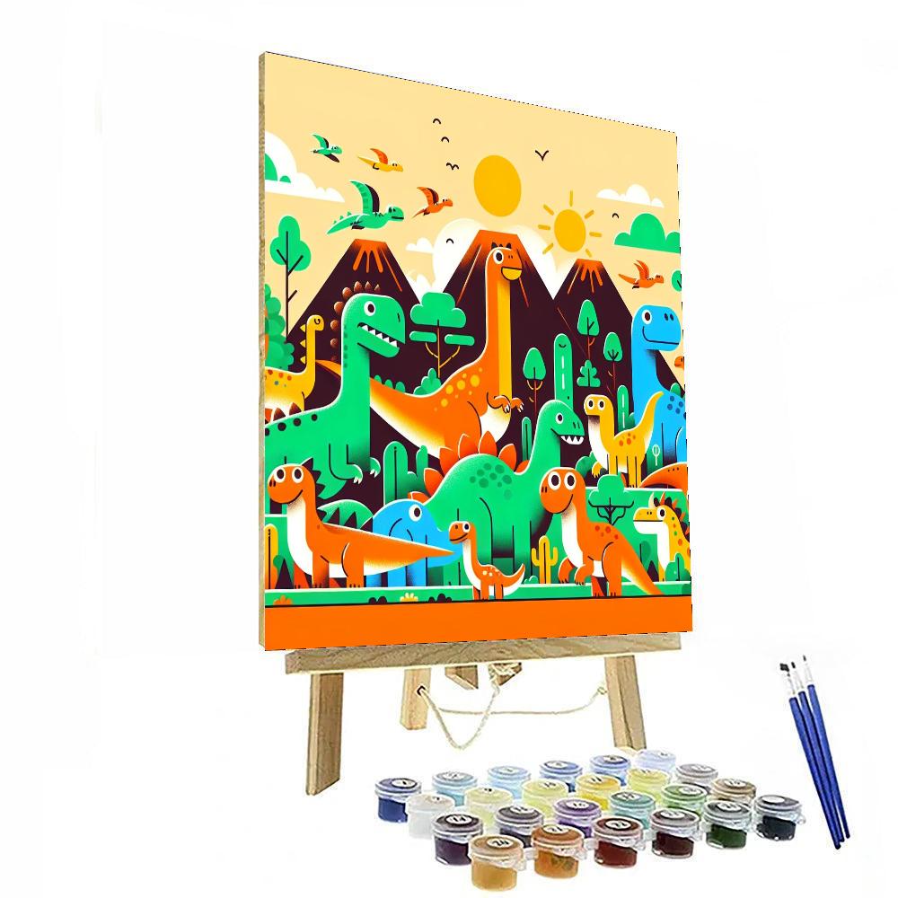 Dinosaur Time Machine Painting By Numbers Kit