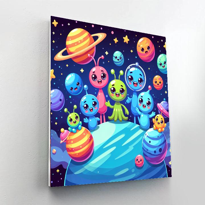 Playful Planet Exploration Painting Number Kit
