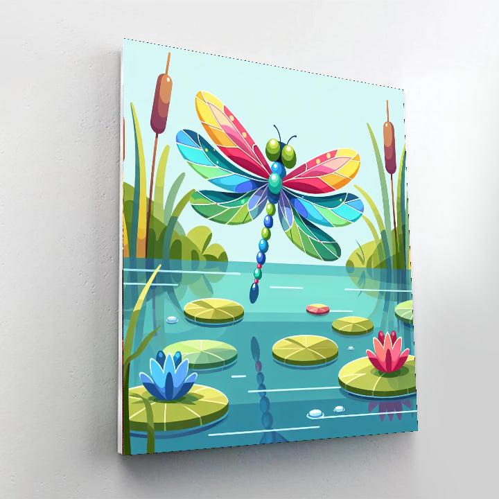 Cheerful Dragonfly Delight Paint By Numbers Art